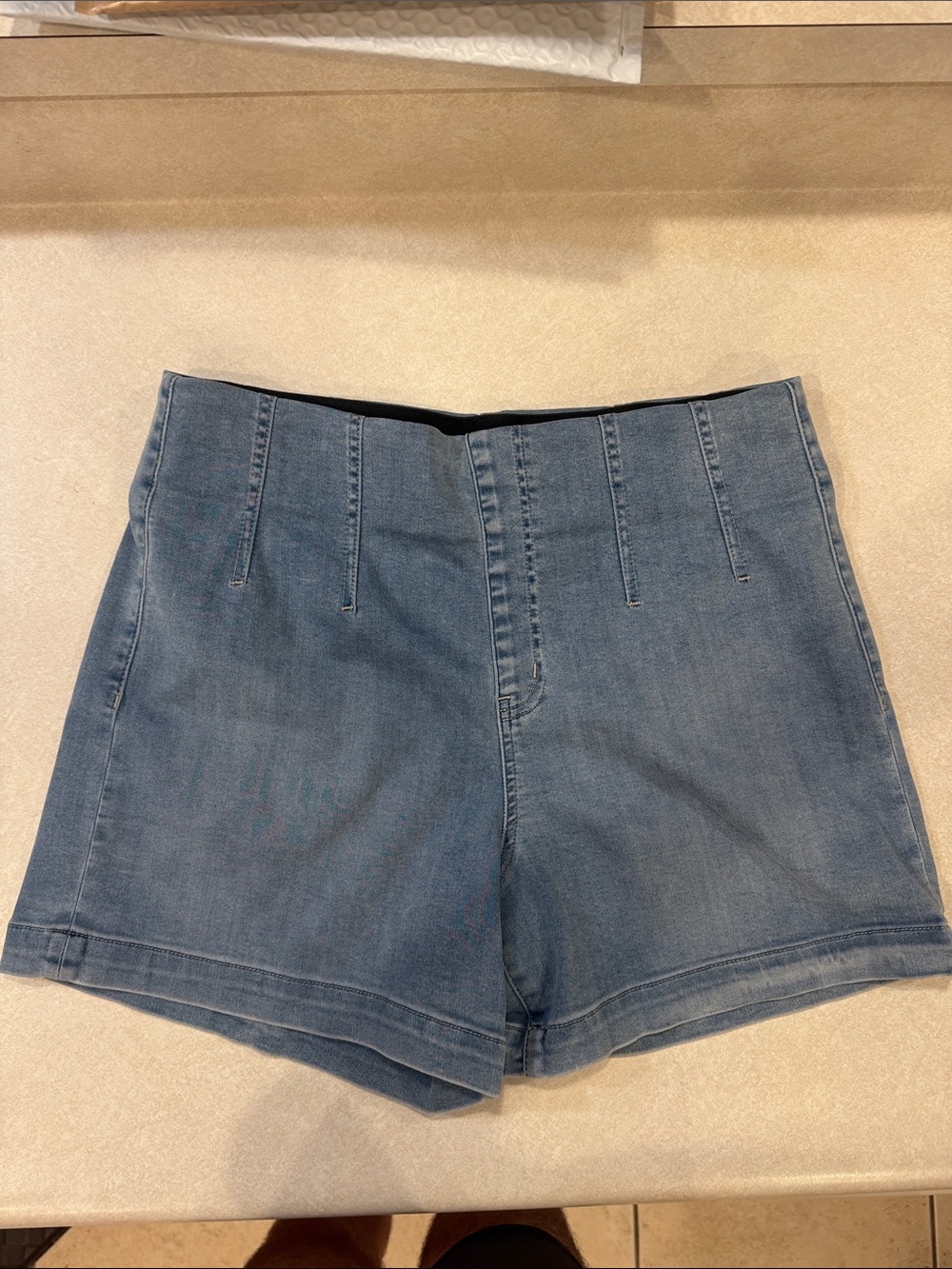 41 Hawthorn High-Rise Denim Shorts in Blue